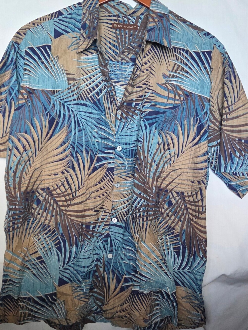 Vtg Tori Richard Mens Sz L Hawaiian Aloha Cotton Lawn Made in Hawaii USA Resort